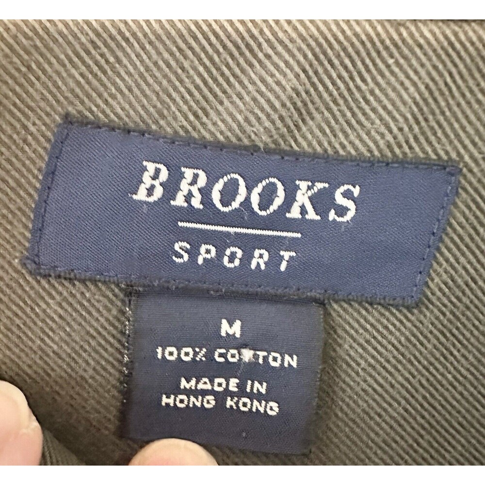 Brooks Sport Men's‎ Button Down Shirt Size Medium Charcoal 100% Cotton - Picture 6 of 10
